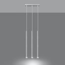 White metal cylindrical pendant light for living room – Asterion