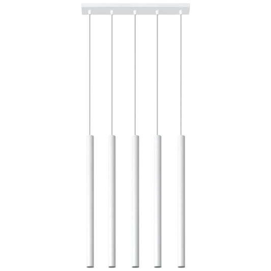 Witte cilindrische hanglamp 5-lichts woonkamer – modèle Arvénis