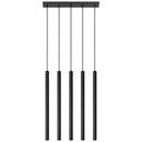 Zwarte stalen hanglamp met 5 lichten – Arcania
