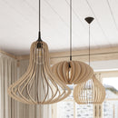 Scandinavische hanglamp van natuurlijk hout woonkamer – Model Elowen