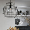 Industrial pendant light in black steel – Morthalis