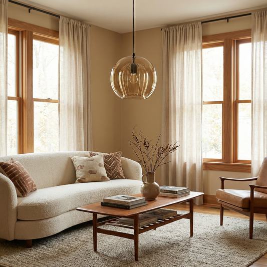 Noordische glazen hanglamp voor moderne interieurs – Ombreli