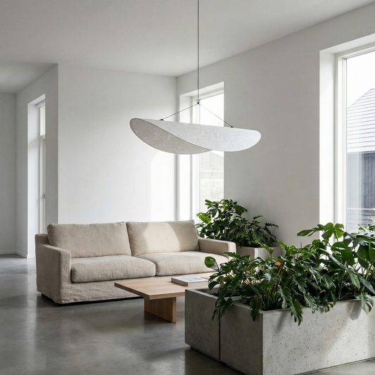 Suspension Texturé en Tyvek Ambiance Apaisante – Arc Lunaire