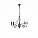 Chandelier black candle holder 5 flames living room - Model Élaris