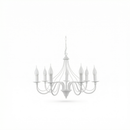 Glamorous white candle-style chandelier with 7 bulbs – Asterionis