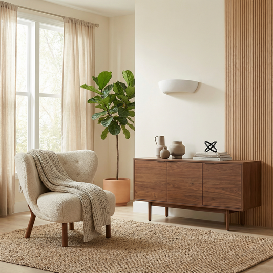 Moderne Witte Keramische Wandlamp – modèle Valcéra