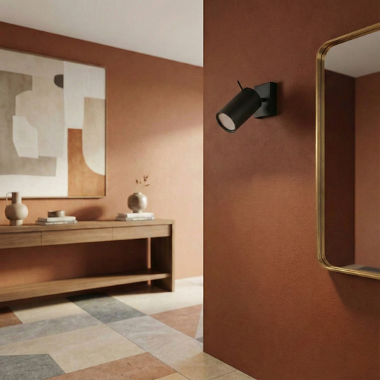 Zwarte minimalistische verstelbare wandlamp – Model Eryndra