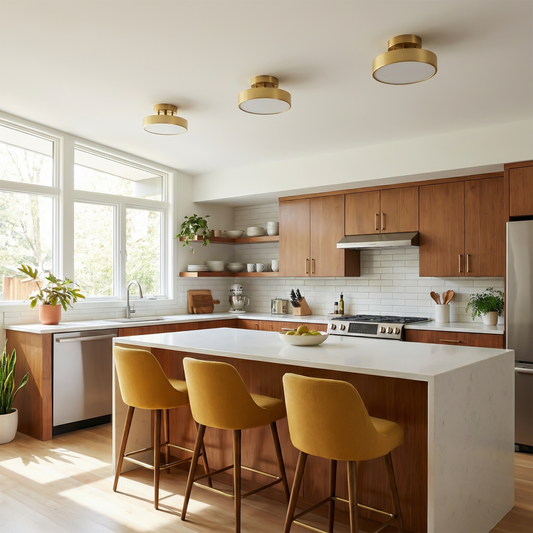 Moderne koperen plafondlamp voor woonkamer – Aurorine