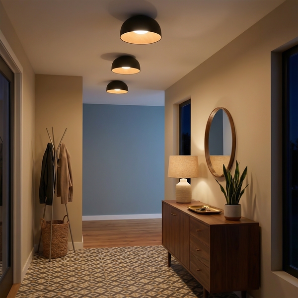 Moderne plafondlamp in zwart metaal en hout – Maderique