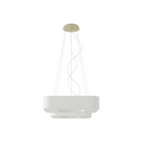Square white fabric chandelier for the living room – Orphéale model