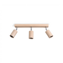 Scandinavische plafondlamp van natuurlijk hout met 3 spots – Norveth