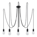 Minimalistischer schwarzer Kronleuchter mit 5 Lampen – Aethron