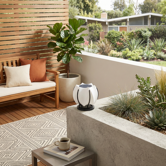 Buitenzonnelamp in roestvrij staal – Solécatis