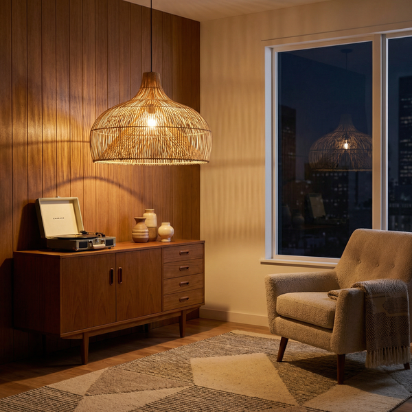 Japanse rotan hanglamp voor keuken en slaapkamer – Zénithri