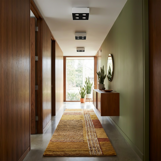 Plafonnier carré minimaliste 4 spots blanc – Modèle Asterion