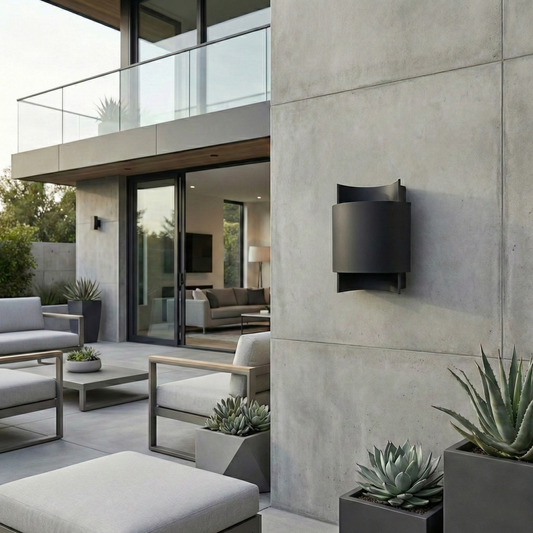 Zwarte wandlamp met industrieel design – model Vespera