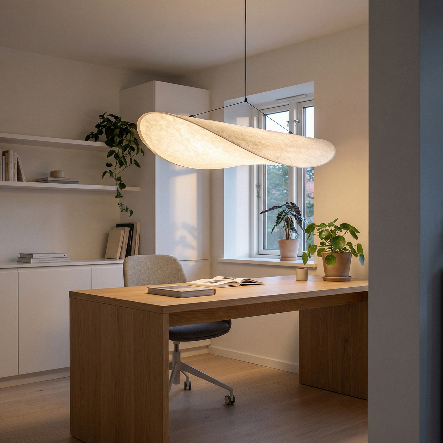 Ophanging getextureerd in Tyvek rustgevende sfeer β Arc Lunaire