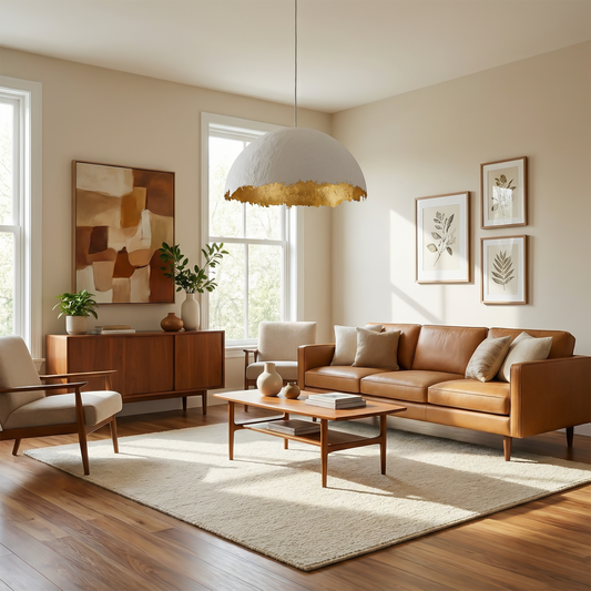 Art Deco hanglamp met chromen afwerking en stout ontwerp – Lueur Écarlate