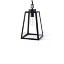 Wrought iron and black glass pendant light for dining room – Noircelest