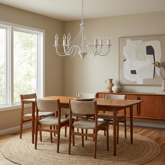 Witte glamoureuze kandelaar kroonluchter 7 lampen – Asterionis