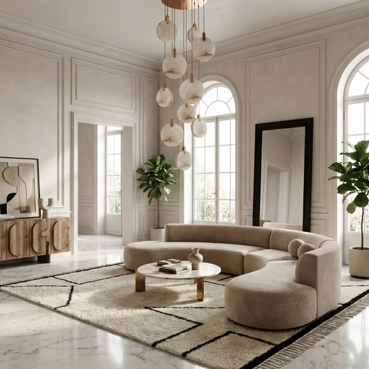 Kroonluchter in Koper en Marmer voor Woonkamer – Marmo