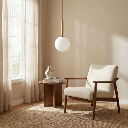 Hanglamp Modern Metaal en Opaal Glas – Zéphyria