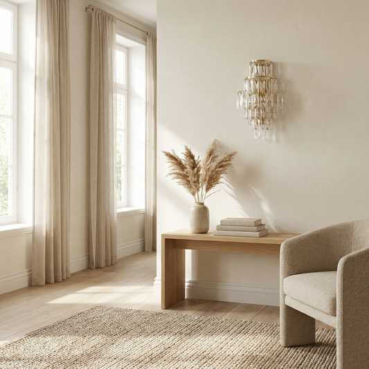 Applique murale en chrome et cristal pour salon β CristarΓ¨ne