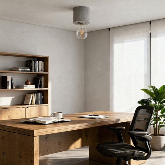 Plafonnier béton gris minimaliste salon – Modèle Arkanor