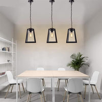 Suspension en fer forgé et verre noir pour salle à manger – Noircelest