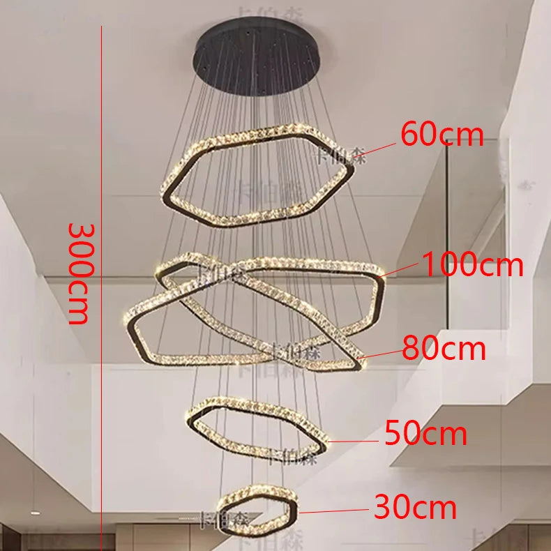 Moderne Kristallen Kroonluchter voor Woonkamer – Crystalline