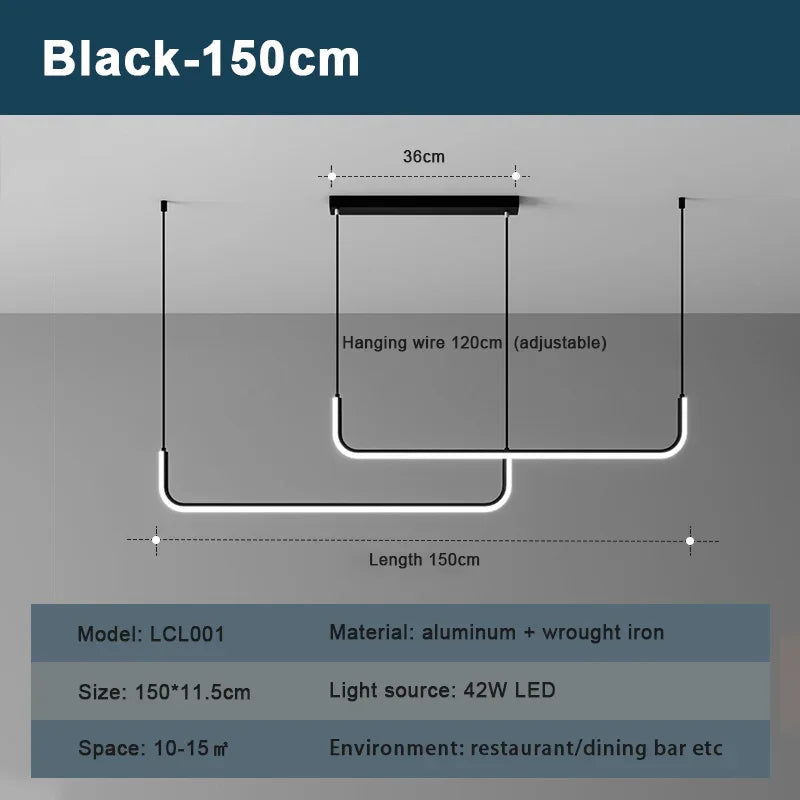 Moderne LED-hanglamp in zwart en goud voor woonkamer – Thalion