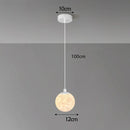 Modern LED pendant light in white metal – Moonéclat