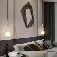 Suspension en verre givré noire pour chambre – Novaline