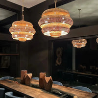 Suspension en rotin tressé style Wabi-Sabi pour salle à manger – Naiadis