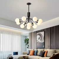 Lustre Moderne en Fer avec Verre Givré pour Salon – Orielis