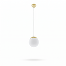 Hängeleuchte mit Glaskugel in Weiß und Gold für das Wohnzimmer – Modèle Elyone