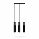 Industrielle schwarze Betonsuspension mit 3 Lichtern – Modell Neridio