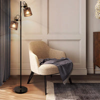 Lampadaire Noir Aluminium LED Double Tête Noir – Tavela