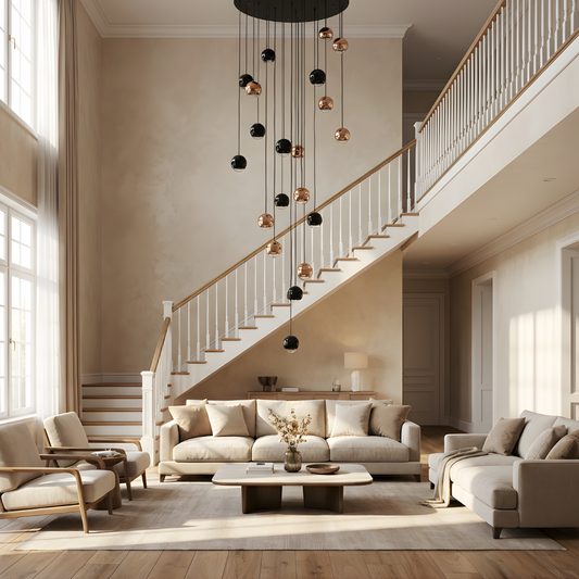 Luminaire plafond haut : guide complet pour éclairer vos volumes exceptionnels