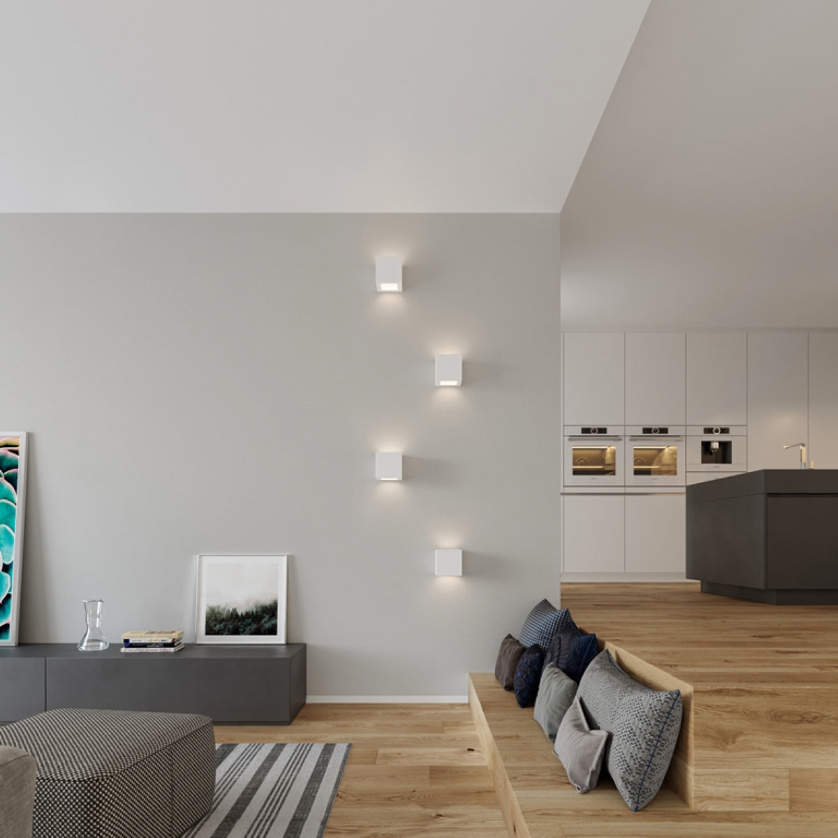 Moderne witte keramische wandlamp – model Aurelion