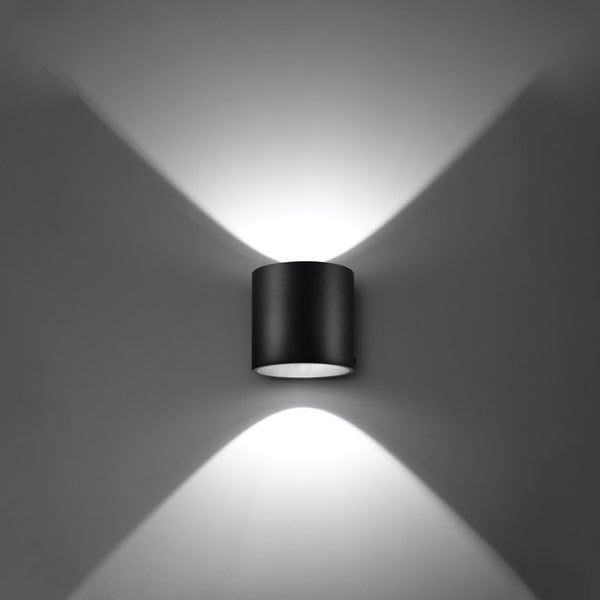 Minimalist black double-flow wall light – Orphéos
