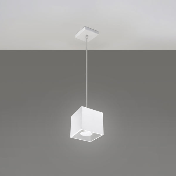Modern white aluminum suspension cube – Asterion model