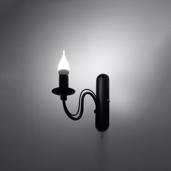 Modern black wall sconce candle holder – Vespera model
