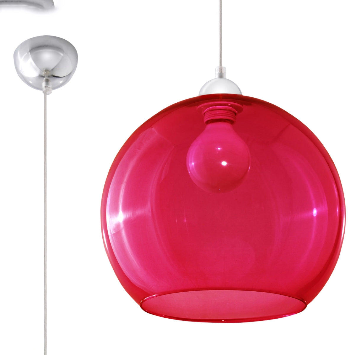 Hanglamp bol glas rood minimalistische – modèle Arcania