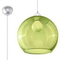 Suspension boule verre vert minimaliste – Modèle Éryndra