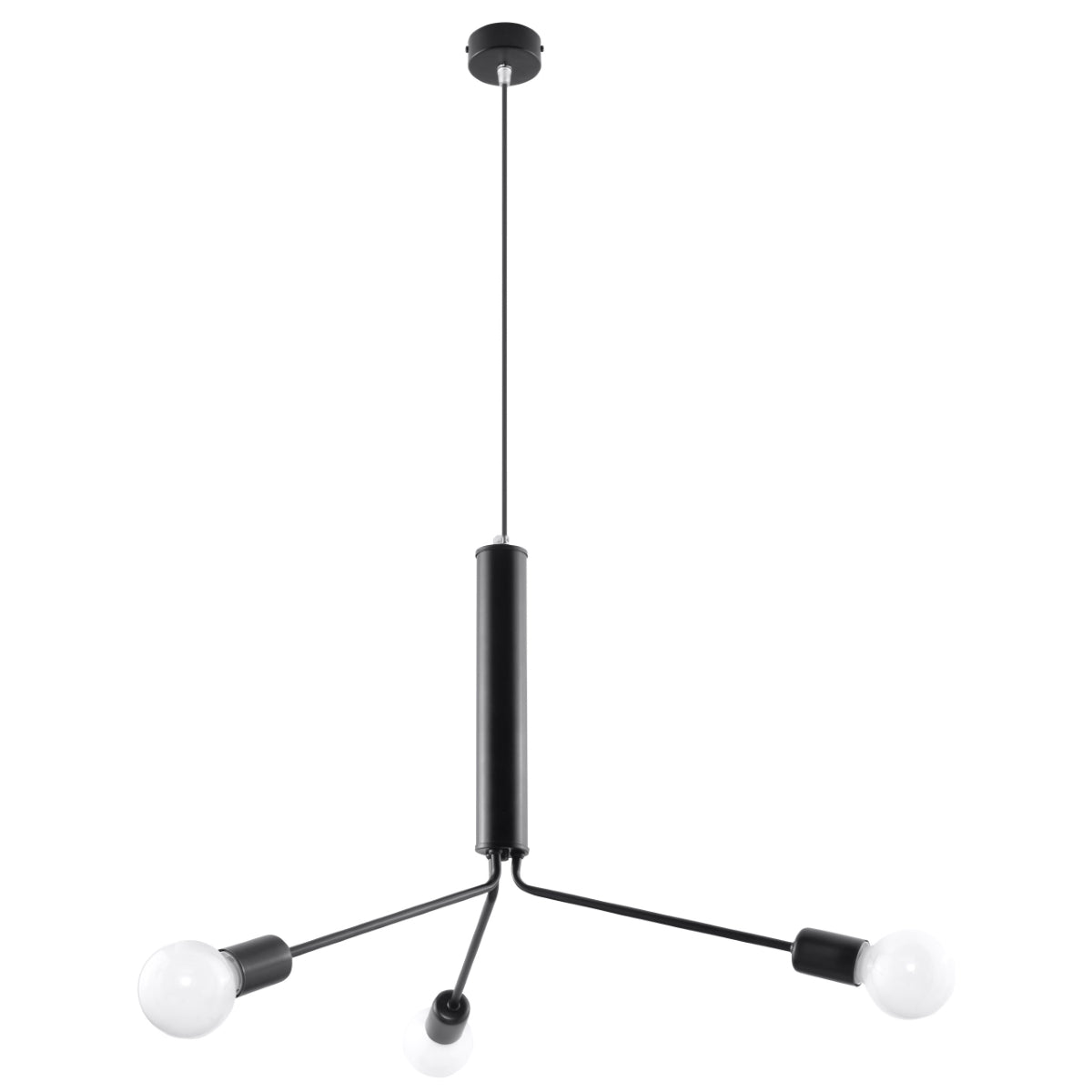 Kroonluchter industrieel zwart 3 lampen woonkamer – Modèle Nerazio