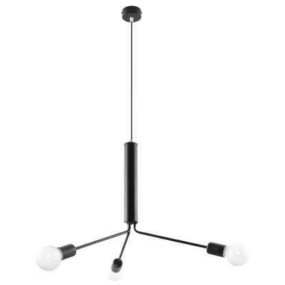 Kroonluchter industrieel zwart 3 lampen woonkamer – Modèle Nerazio