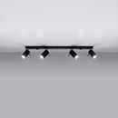 Modern black ceiling light with 4 adjustable spotlights – Virelia model