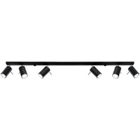 Plafonnier noir moderne 6 spots orientables – Modèle Orphéus