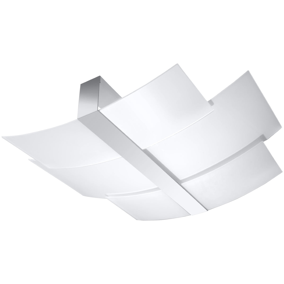Plafondlamp glas wit chroom modern – Aureliane